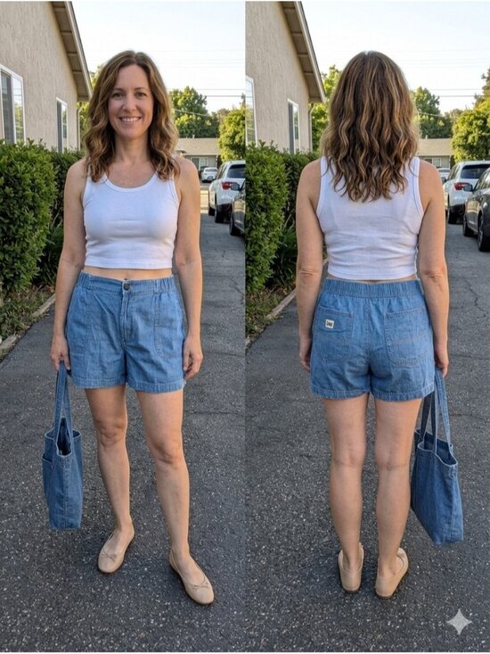 Lee Pants - Lee Premium Quality Comfort Elastic Waist Denim Shorts Women's Size 18 Medium 18